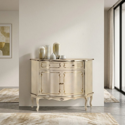 Muebles de madera de lujo italianos blancos, cómoda buffet de sala de estar