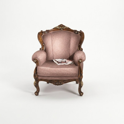 Envía sillas de diseño de lujo barroco rosa italiano, muebles de salón de madera nuevos.