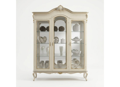 Diseño italiano de muebles de lujo de madera barroca armario vitrina blanco sala de estar xxl nuevo.