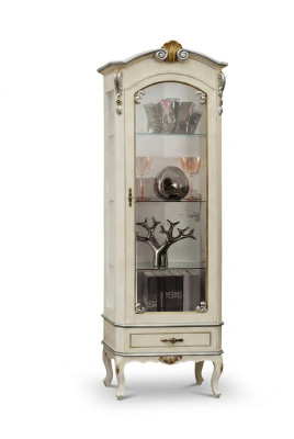 Muebles de lujo clásicos de madera blanca Vitrina Elegante armario vitrina Muebles italianos nuevos.