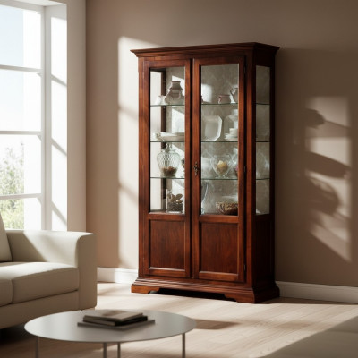 Elegante diseñador muebles de lujo italiano de madera estilo barroco armario vitrina sala de estar.