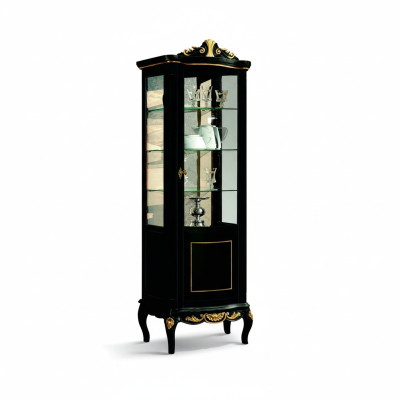 Diseñador de muebles de madera de lujo de estilo barroco italiano elegante vitrina de armario para sala de estar.