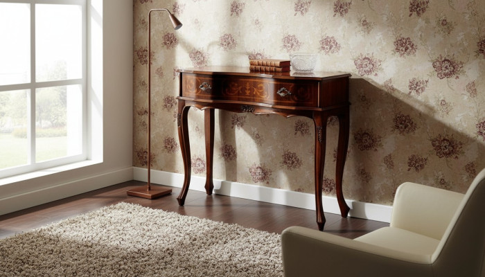 Madera Mesa de consola de muebles italianos marrón Muebles Estilo barroco Diseño de consolas