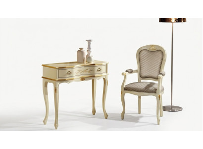 Elegante silla de diseño barroco de lujo italiana en madera para el salón.