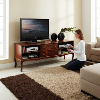 Muebles italianos de madera Aparador de TV Bajo TV Armario Largo de Sala de Estar