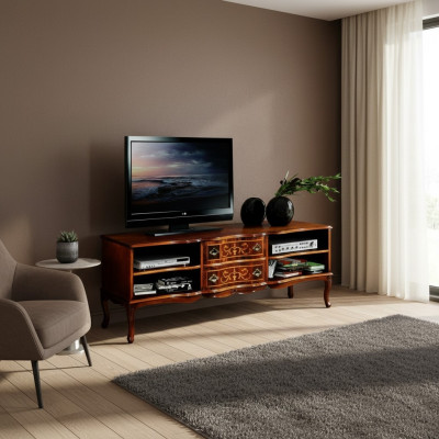 Muebles italianos de madera Aparador de TV Bajo TV Armario Largo de Sala de Estar