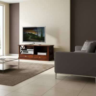 Mueble de televisión de lujo, aparador italiano de madera de estilo barroco para la sala de estar.