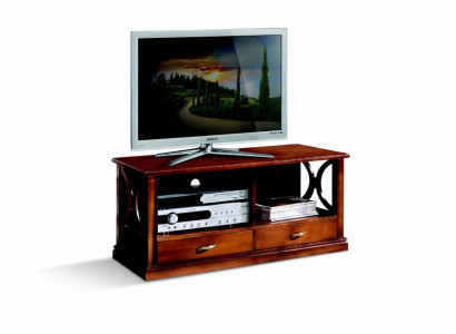 Mueble de televisión de lujo, aparador italiano de madera de estilo barroco para la sala de estar.