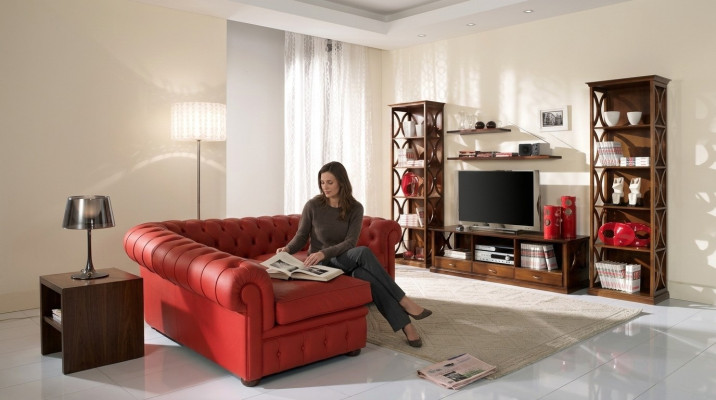 Conjunto de lujo de 5 piezas para sala de estar: armario de TV, 2 estanterías de libros y 2 muebles estantes.