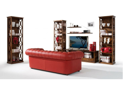 Conjunto de lujo de 5 piezas para sala de estar: armario de TV, 2 estanterías de libros y 2 muebles estantes.