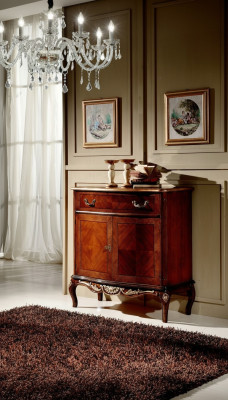 Italian wooden furniture, chest of drawers with 2 doors and 1 drawer
