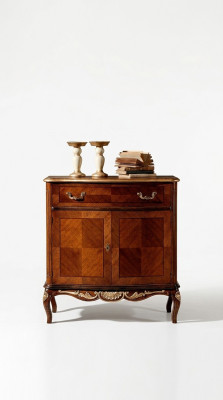 Italian wooden furniture, chest of drawers with 2 doors and 1 drawer