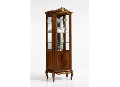 Muebles clásicos de madera marrón Vitrina Elegante armario vitrina de lujo Muebles italianos