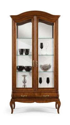 Muebles clásicos de madera marrón Vitrina Elegante armario vitrina Muebles italianos
