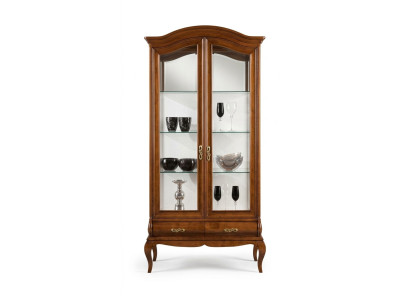 Muebles clásicos de madera marrón Vitrina Elegante armario vitrina Muebles italianos