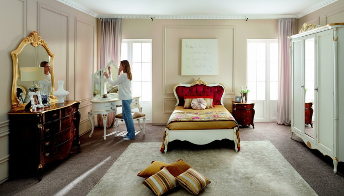 Muebles italianos cama de lujo con cristales de Swarovski estructuras de camas barrocas