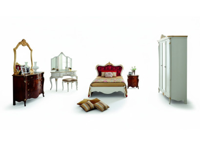 Muebles italianos, diseño de lujo, cama doble, estilo barroco, camas clásicas.