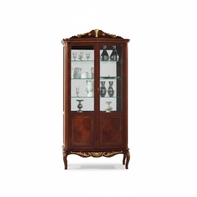 Muebles de diseño de lujo Muebles italianos Gran vitrina de madera marrón Vitrina de lujo
