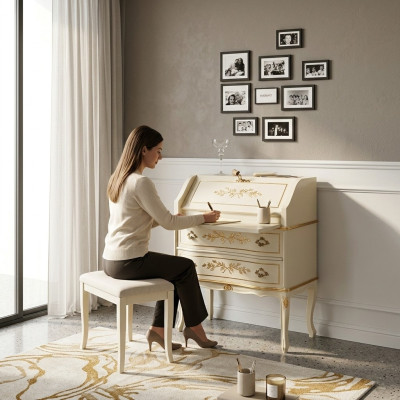Mesa de diseño con escritorio, muebles de oficina de madera, mesas de oficina.