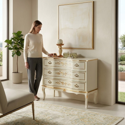Lujo Diseño Armario Muebles de madera maciza Cómodas Armario Barroco Italiano