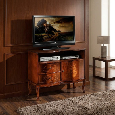 Aparador de TV, Mueble de TV bajo, Armario de TV italianos para el salón, muebles de madera nuevos.