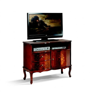 Aparador de TV, Mueble de TV bajo, Armario de TV italianos para el salón, muebles de madera nuevos.