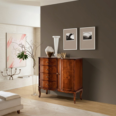 Muebles de madera de lujo de diseño italiano cómoda aparador estilo barroco sideboard