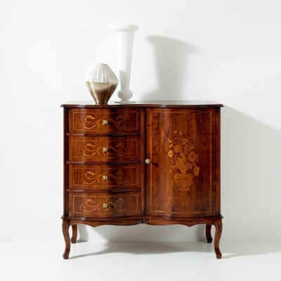 Muebles de madera de lujo de diseño italiano cómoda aparador estilo barroco sideboard