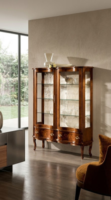 Aparador de vidrio Vitrina barroca Vitrina de madera Vitrinas de lujo Muebles de vitrina Nuevos