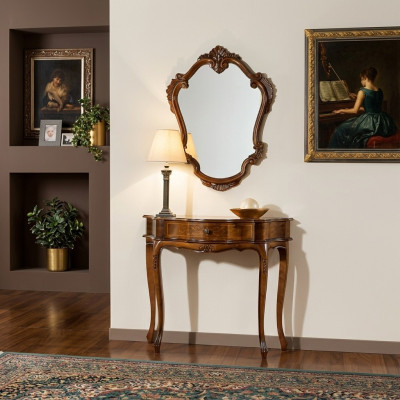 Muebles Estilo Barroco Mesa Consola Espejo Madera Mesas Italianas Consolas 2 piezas.