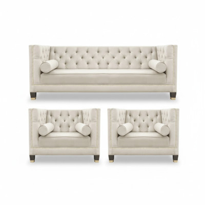 Sofá de terciopelo con cojines, conjunto de sofás de 3 piezas para la sala de estar.