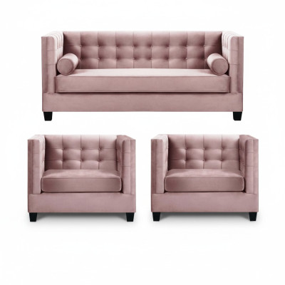 Sofá de terciopelo con cojines, juego completo de muebles de salón.