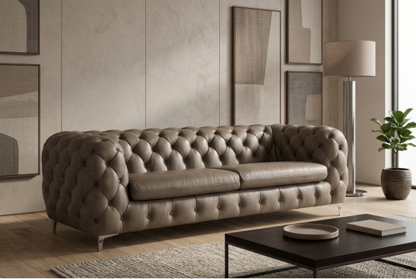 Sofá Chesterfield marrón xxl grande de cuero para sala de estar, muebles de 4 plazas violeta amarillo verde