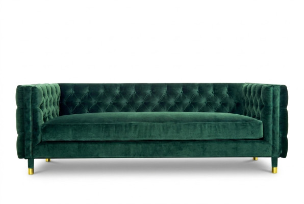 Chesterfield sofá de 4 plazas Lujo Design Muebles Tela Sofá verde Sofás
