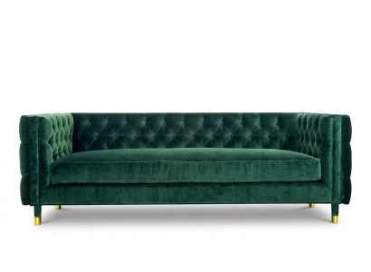 Chesterfield sofá de 4 plazas Lujo Design Muebles Tela Sofá verde Sofás