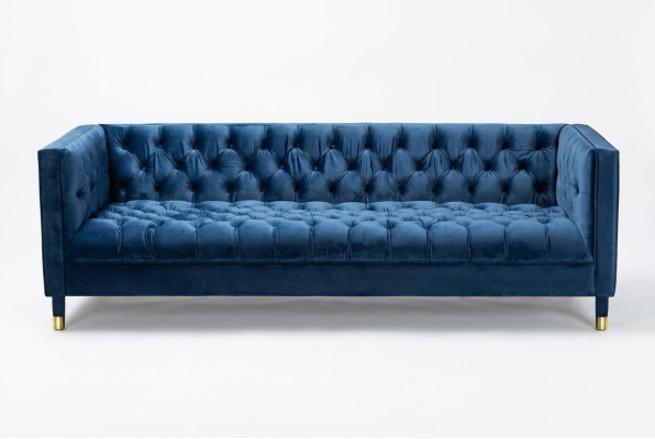Sofá Chesterfield Sofás azules Sofás de tela Sofás creativos de 4 plazas