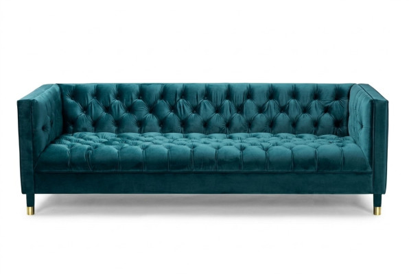 Sofá Chesterfield Sofás azules Tela Tela Sofás Muebles de 4 plazas