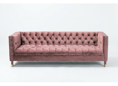 Sofá Chesterfield rosa, muebles de 4 plazas, sofás de tela, tela, xxl grande 230cm.