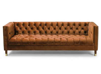 Sofá Chesterfield de Naranjas Textil Stoff Sofás Muebles de Lujo 4 Plazas