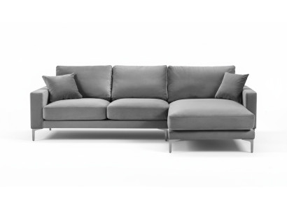 Sofá esquinero de sala de estar gris xxl Big Creative Möbel, tela textil, sofás Chesterfield.