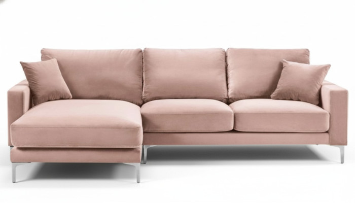 Textil Chesterfield Sofas de tela Muebles creativos Sofá esquinero Rosa XXL Big