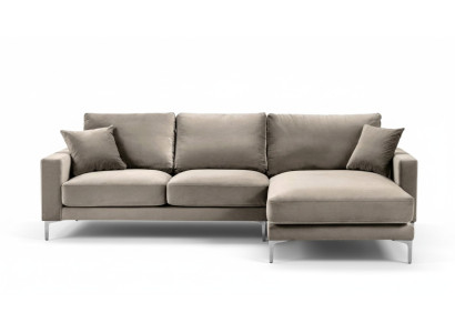 Sofá de esquina beige de tela, diseño de sala de estar, sofás acolchados, sofá, nuevo conjunto de esquina.