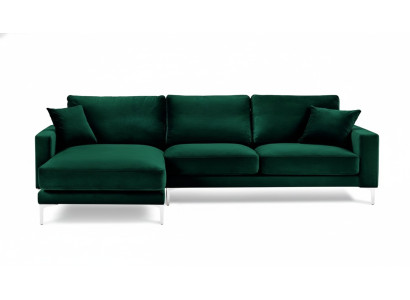 Sofá loft de lujo, conjunto de esquineros de muebles de terciopelo sofás verdes para sala de estar.