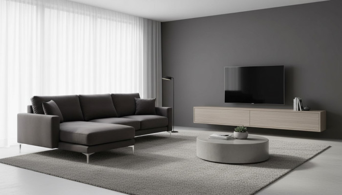 Sofás Muebles italianos Negro Sofá de esquina Diseño de sala de estar Sofás Tapizado Sofa