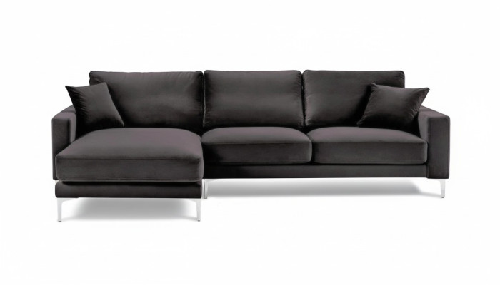 Sofás Muebles italianos Negro Sofá de esquina Diseño de sala de estar Sofás Tapizado Sofa
