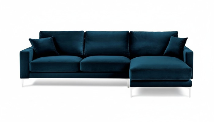 Sofá de esquina turquesa de tela diseño de sala de estar, sofás tapizados.