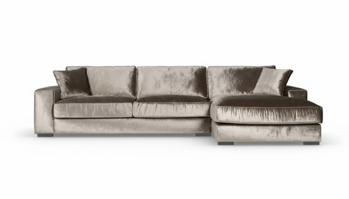 Sofá esquinero marrón de tela diseño italiano para salas de estar sofas muebles sofás acolchados.