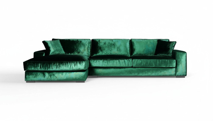 Sofá esquinero Sofás Muebles italianos Tela Sala de estar Sofás Tapizados Sofá Verde Nuevo