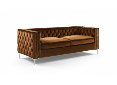 sofá chesterfield naranja lujo tela de terciopelo sofá set botones tapizado nuevo