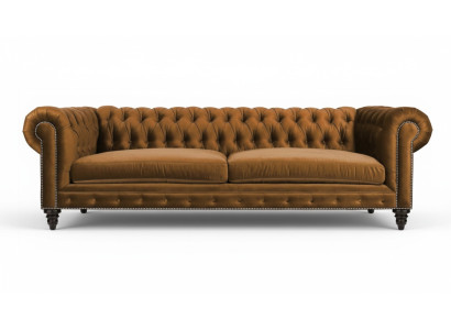 Chesterfield de tres plazas Muebles creativos Tejido textil Naranja Nuevo Sala de estar Moderno